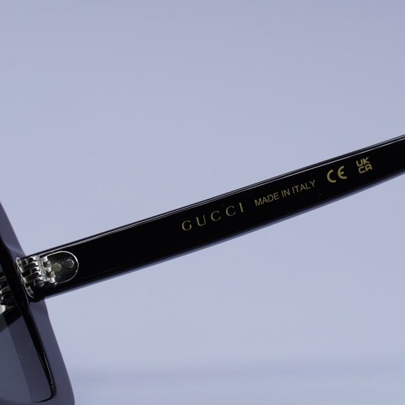 Gucci GG1369S 001 Sunglasses Black Square Frame, Grey Lenses
